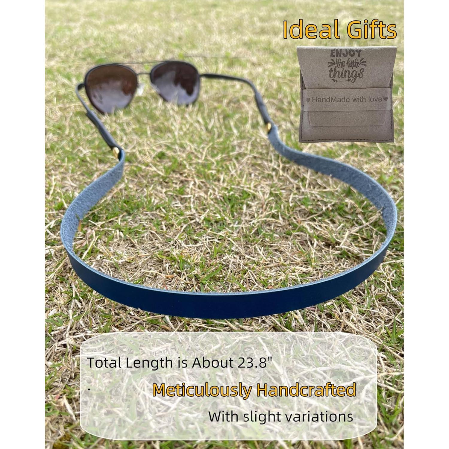 Correa de Gafas de Cuero PVS-002 Azul Océano Unisex