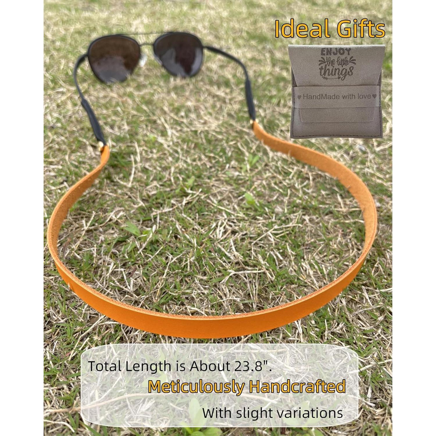 Correa de Gafas de Cuero PVS-002 Naranja Vibrante Unisex