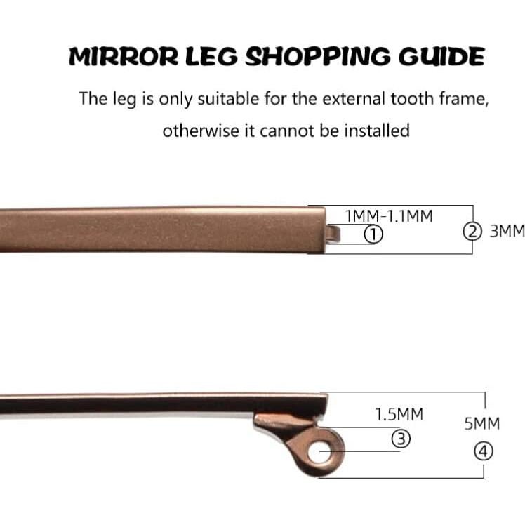 FAVOMOTO Gafas de Metal Reemplazo Universal Doradas