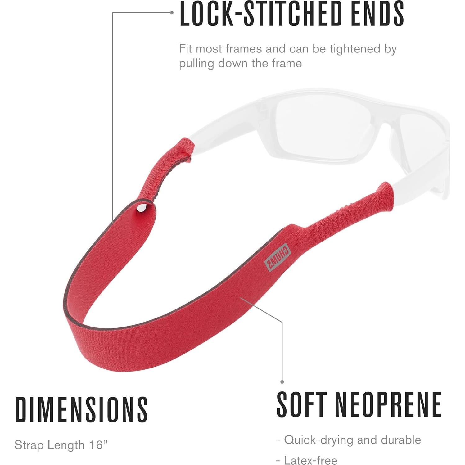 Correa Flotante Chums para Gafas de Sol Neopreno Azul/Naranja