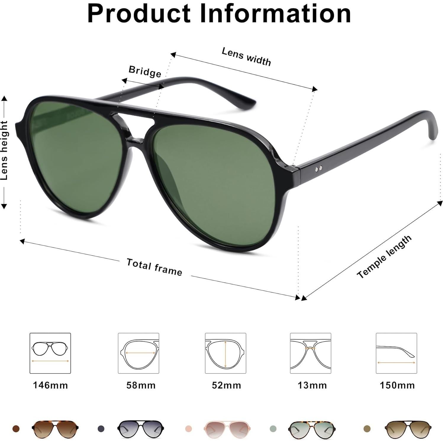 Gafas de sol polarizadas SOJOS SJ2201 aviador retro