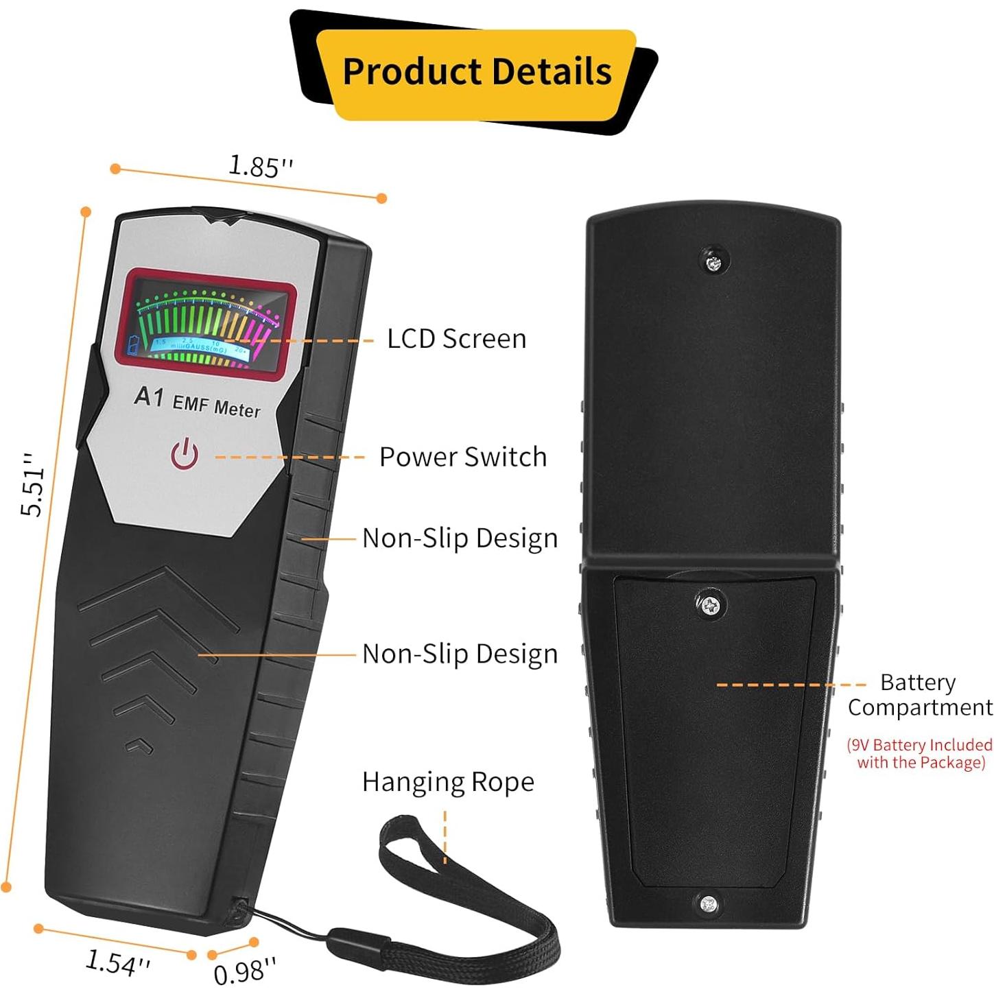 Medidor de EMF AceFox con Pantalla LCD - Detector de Radiación