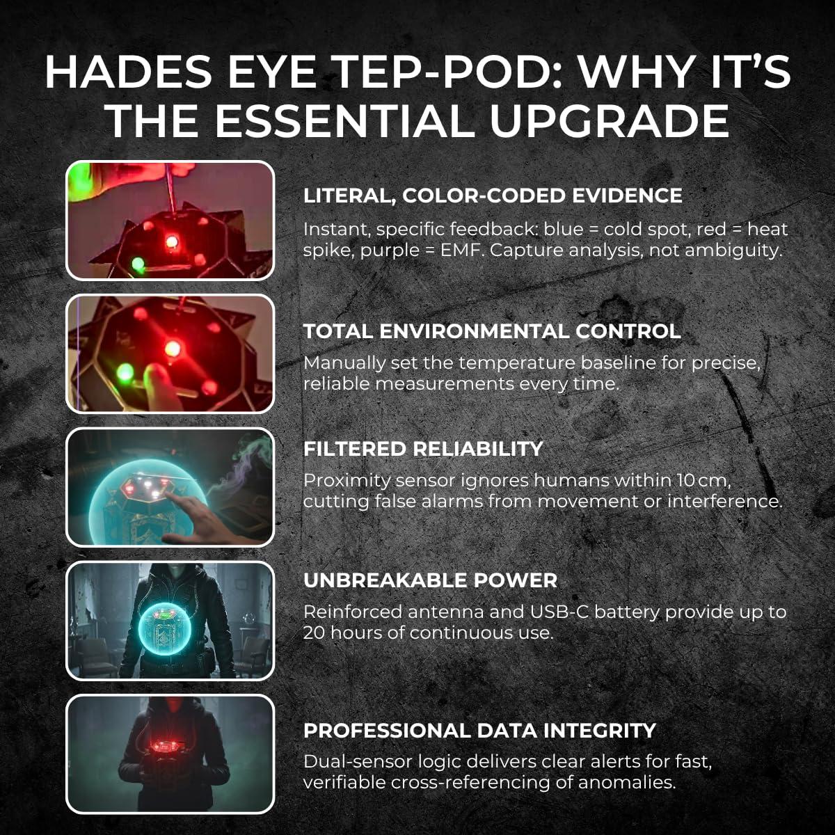 Ojo de Hades TEP-Pod | Sensor Paranormal Compacto Recargable