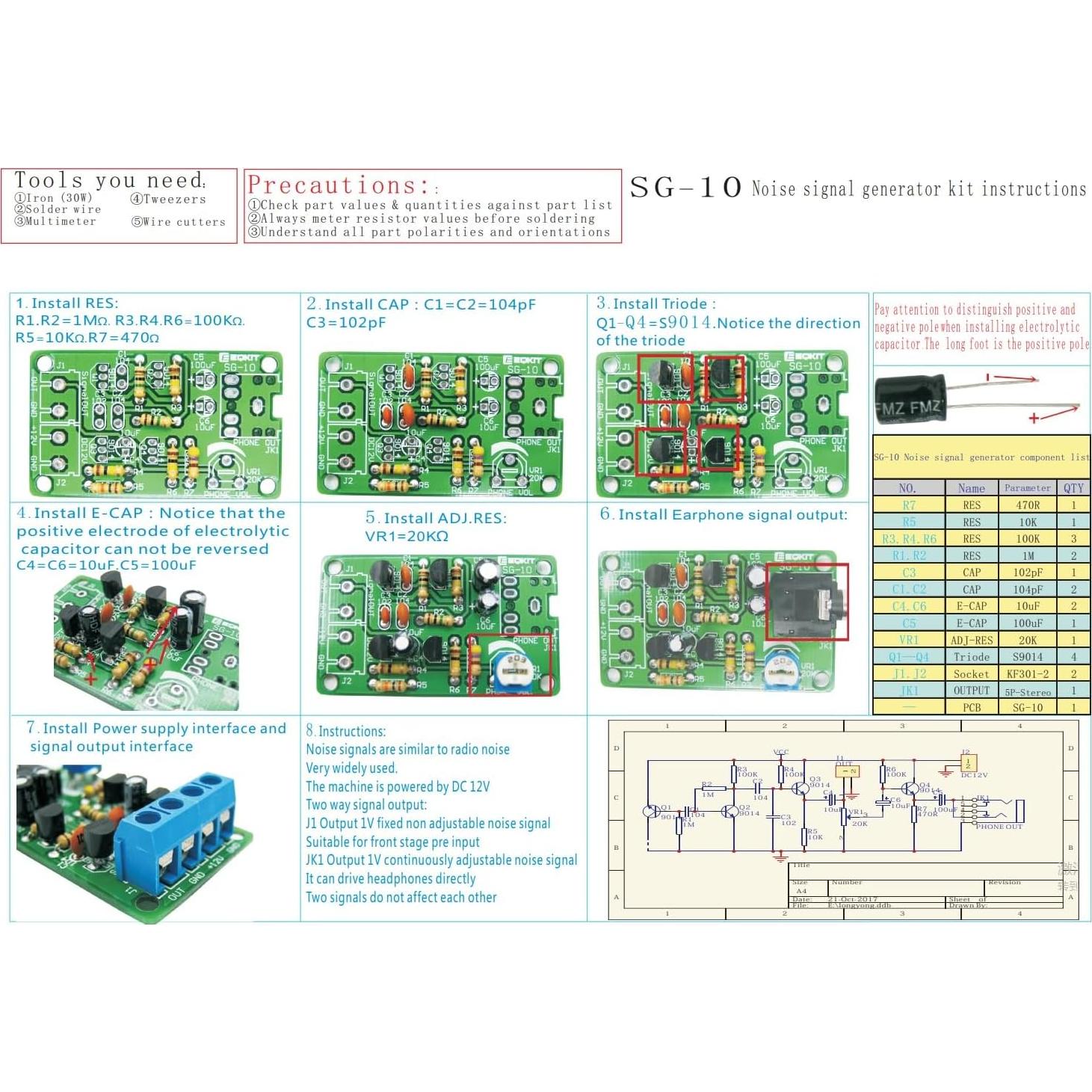 Kit Generador de Ruido Blanco DIY GODIYMODULES 2 Canales