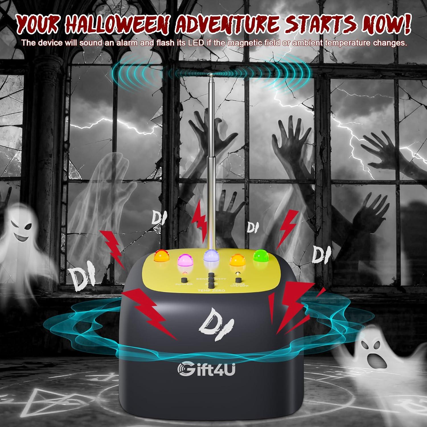 Detector de Fantasmas Gift4U EMF y Temp Portátil 5 Niveles