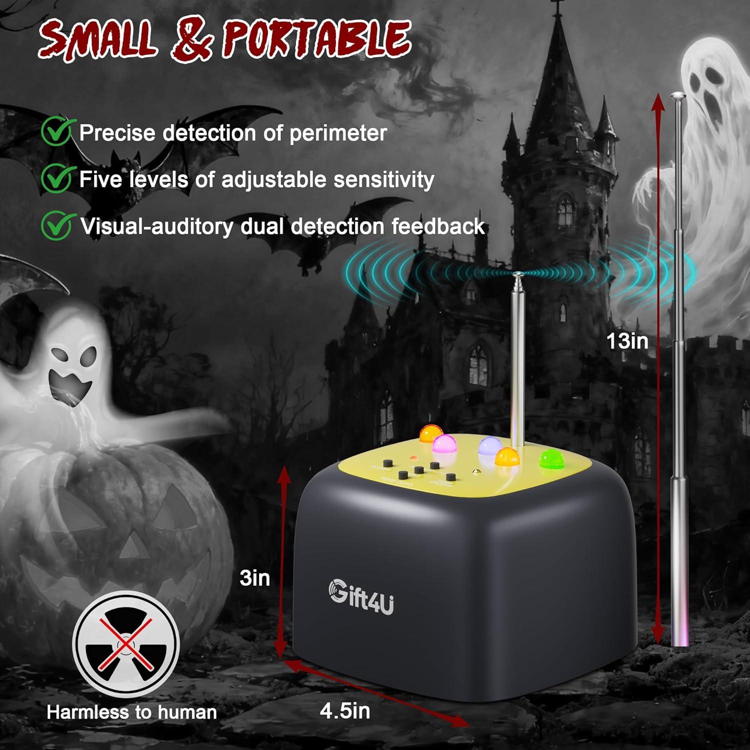 Detector de Fantasmas Gift4U EMF y Temp Portátil 5 Niveles