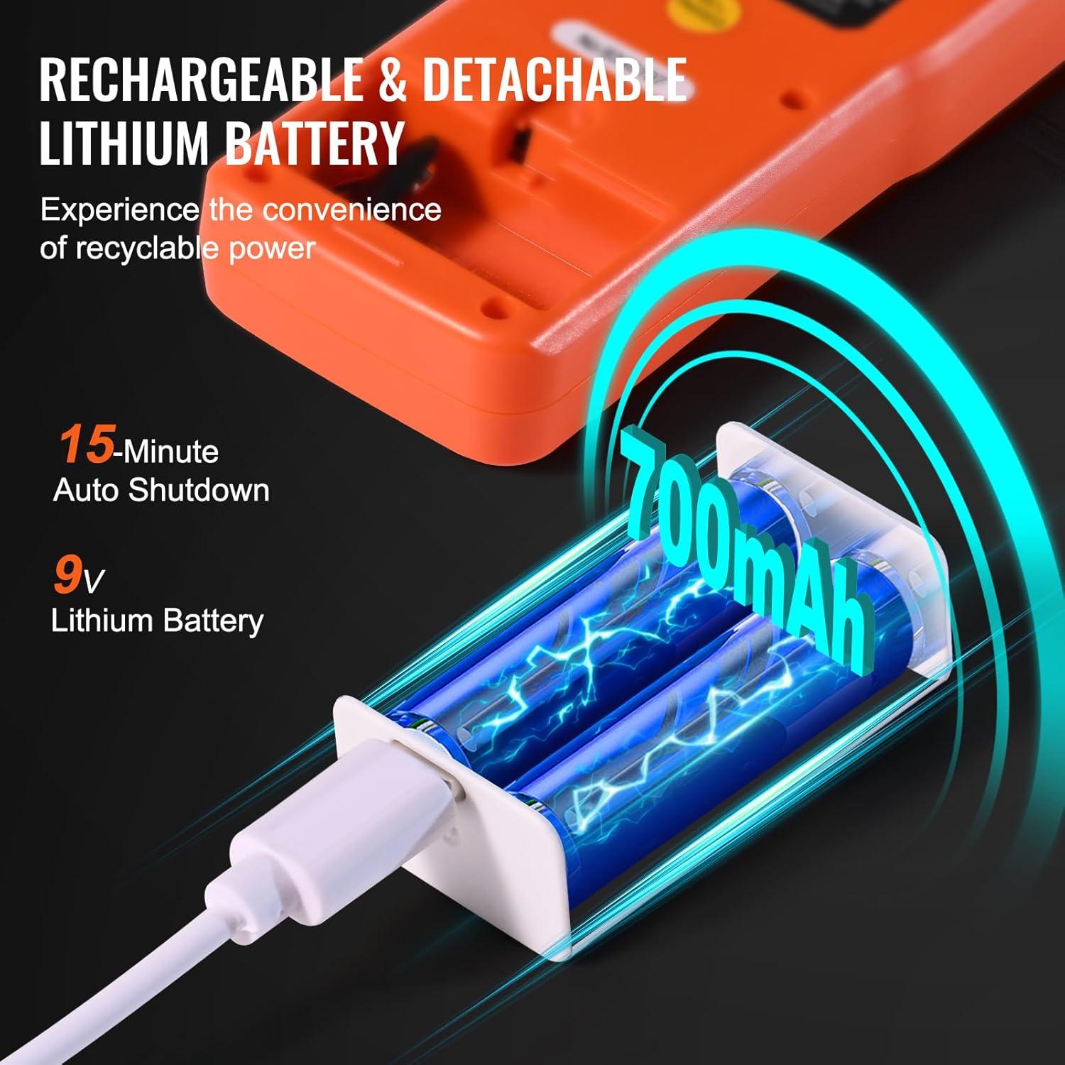 Medidor EMF VEVOR EM4552 Portátil 5Hz-3.5GHz LCD Recargable