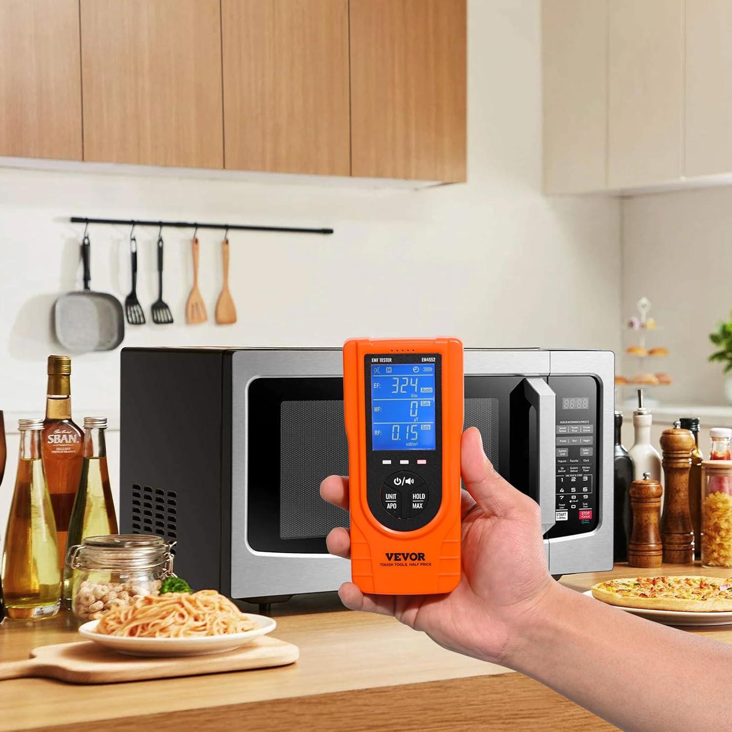 Medidor EMF VEVOR EM4552 Portátil 5Hz-3.5GHz LCD Recargable