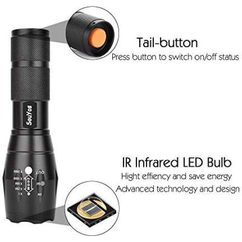 Linterna Infrarroja Souyos 850nm con Enfoque Ajustable