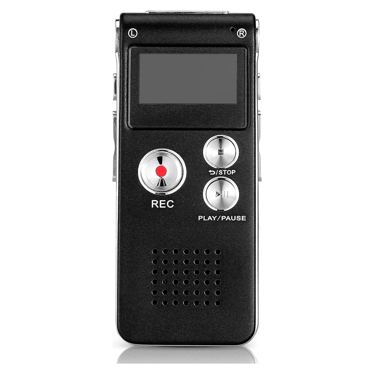 Grabadora Digital EVP Tellegloww 8GB Activada por Voz Negra