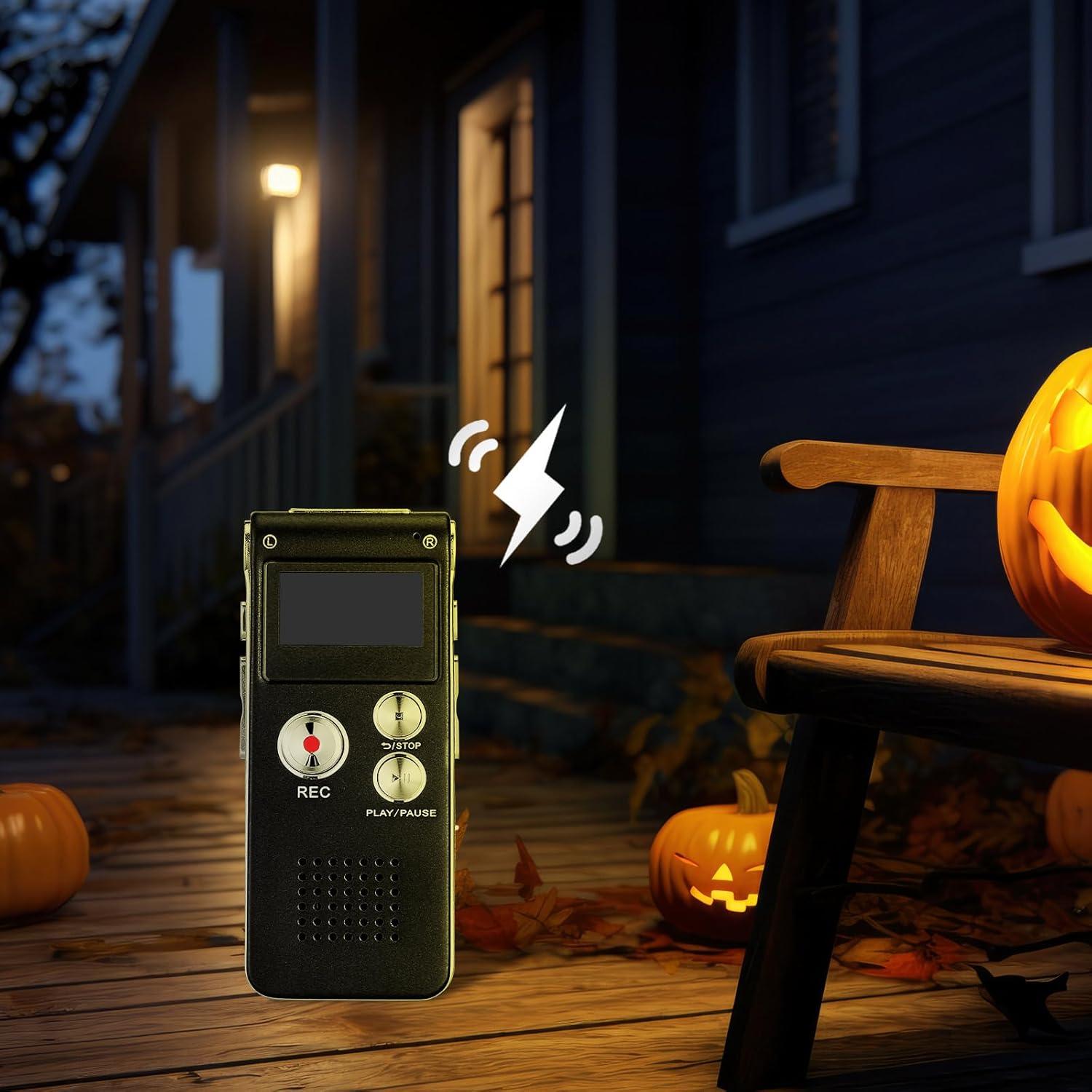 Grabadora Digital EVP Tellegloww 8GB Activada por Voz Negra