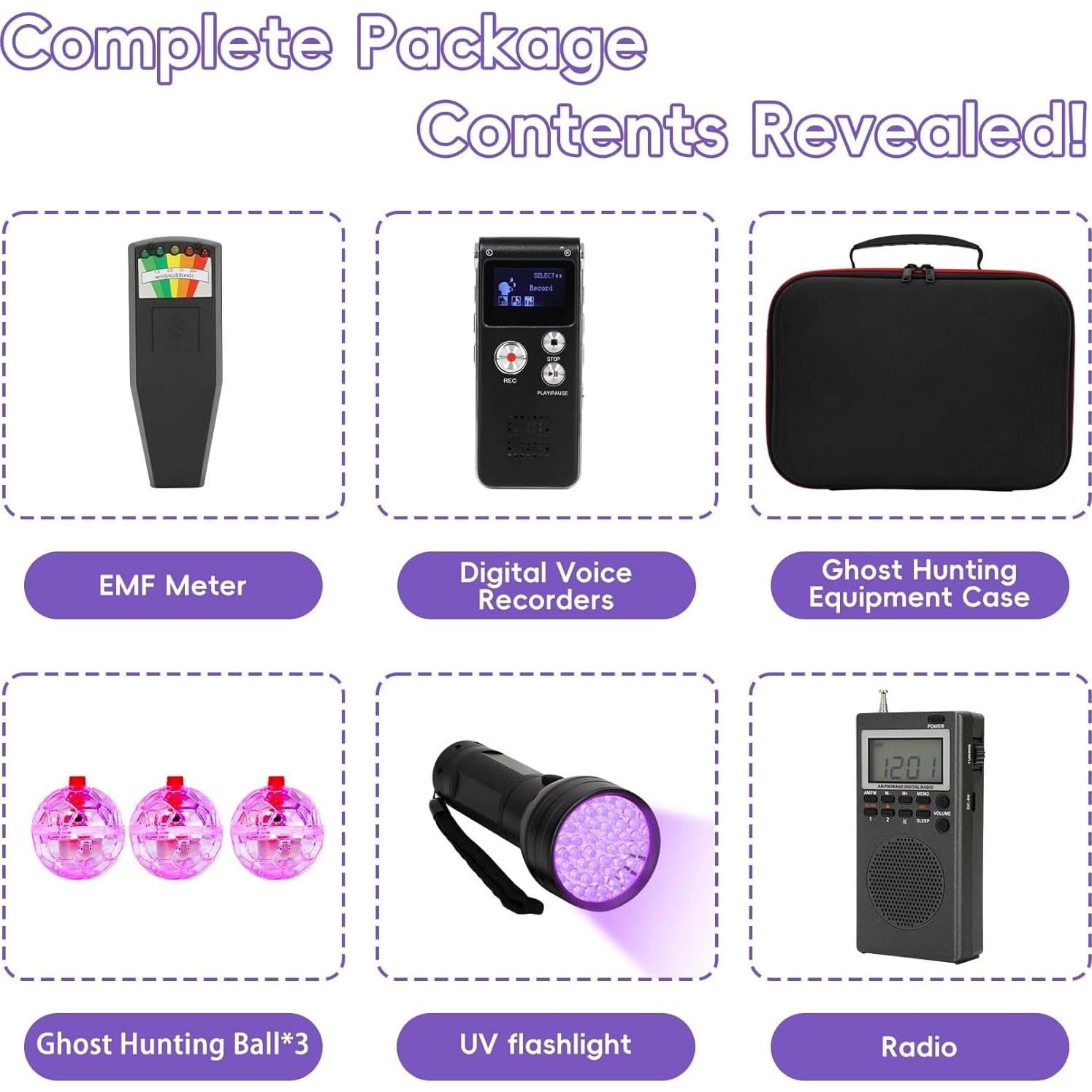 Kit de Caza de Fantasmas 8 Piezas Besilo con Estuche y EMF