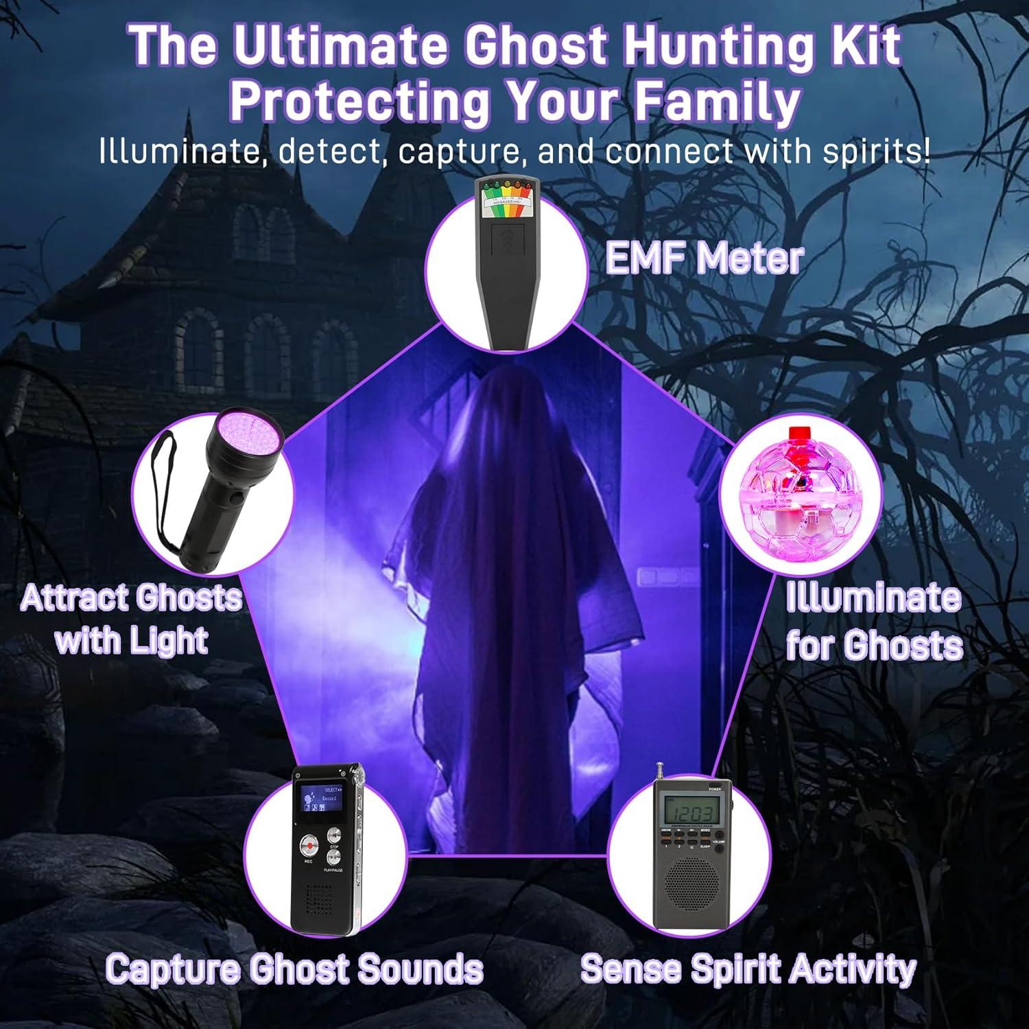 Kit de Caza de Fantasmas 8 Piezas Besilo con Estuche y EMF