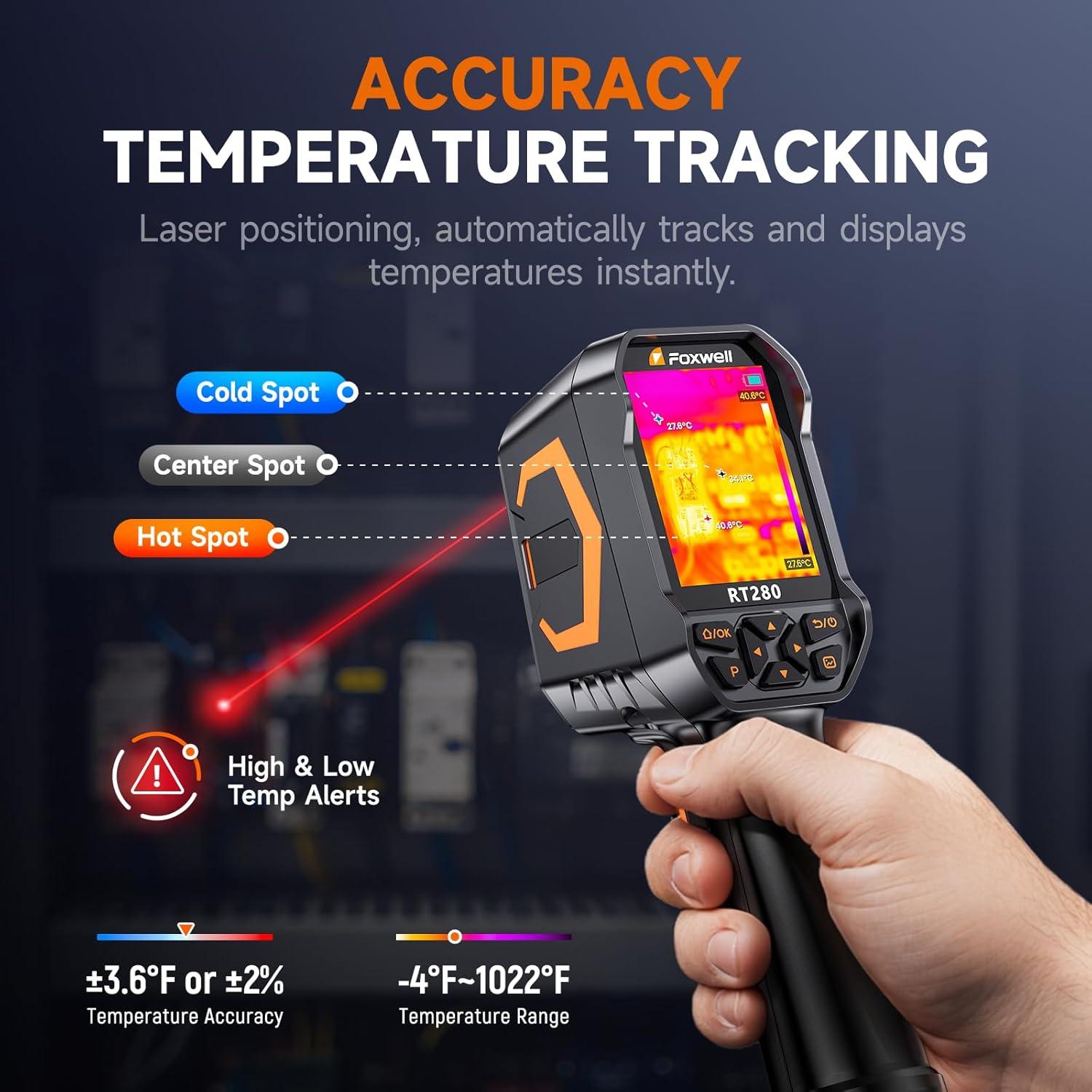 Cámara Termográfica FOXWELL RT280, LCD 2.8" 320x240, 32GB