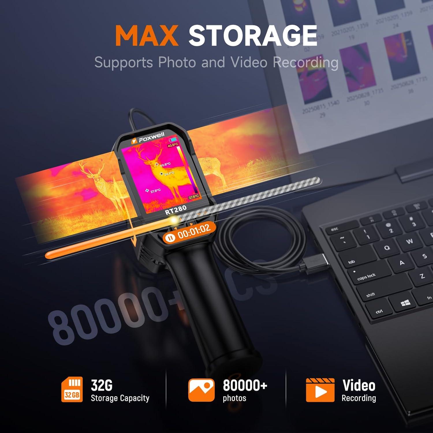 Cámara Termográfica FOXWELL RT280, LCD 2.8" 320x240, 32GB