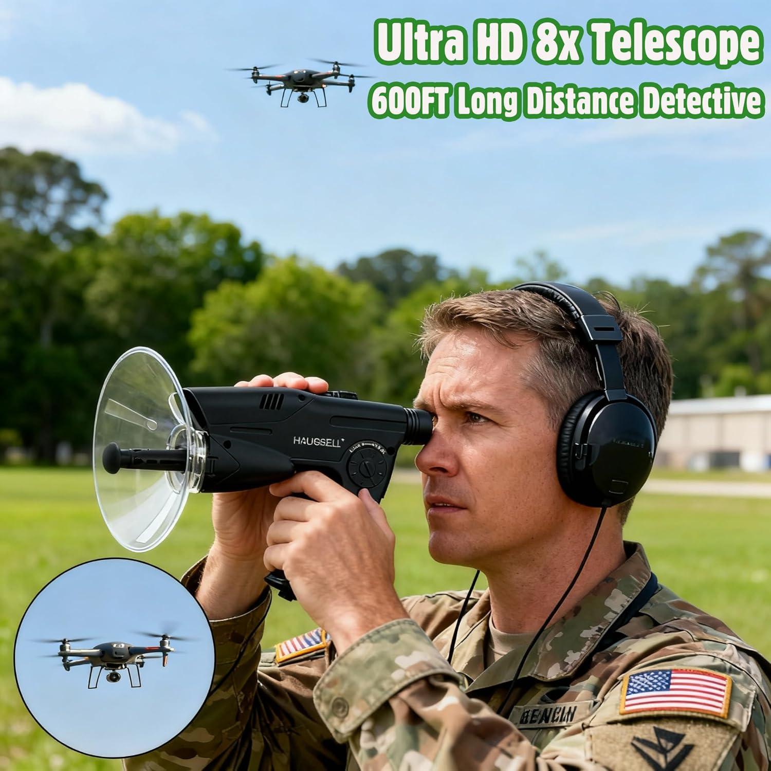 Dispositivo de Escucha Parabólico HAUSBELL 8X para Niños