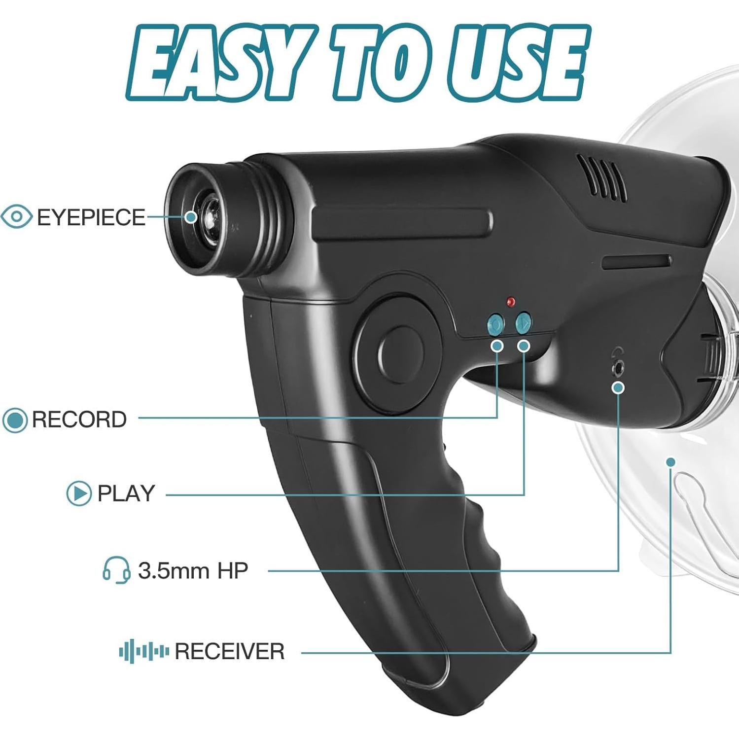 Dispositivo de Escucha Parabólico HAUSBELL 8X para Niños