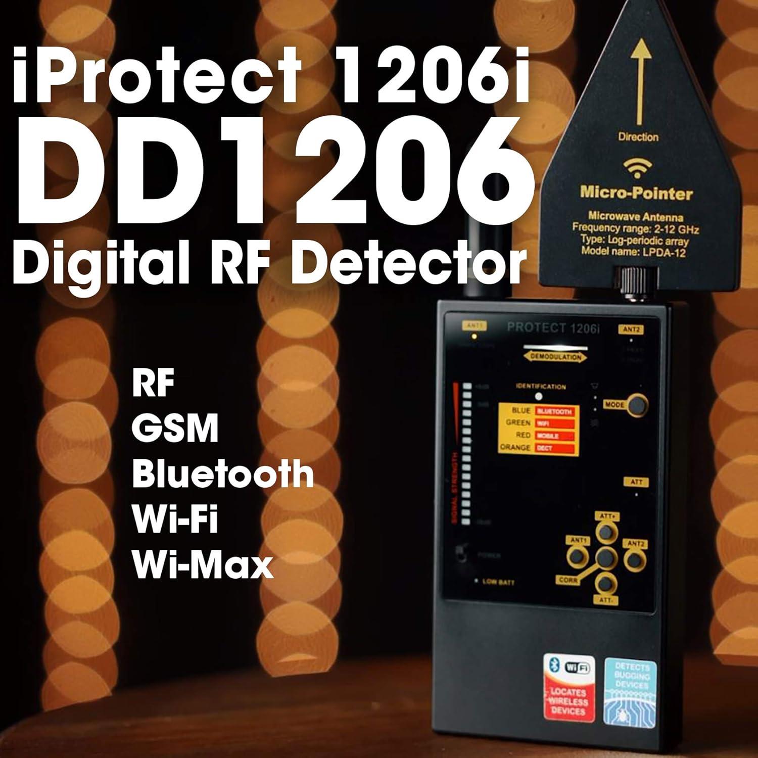 Detector de Frecuencia Digital DiscoverIt DD1206 Profesional RF Bluetooth WiFi