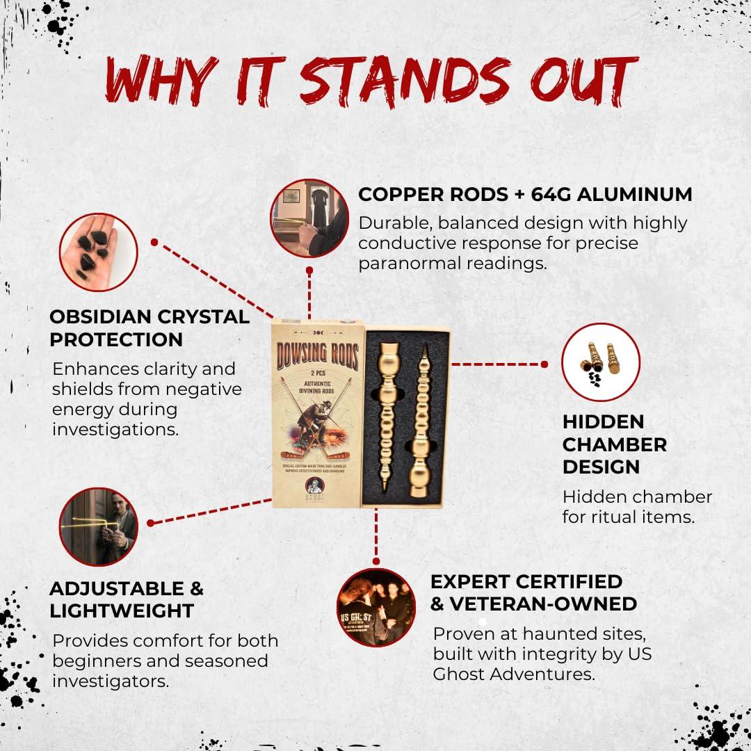 Juego de Varillas de Radiestesia de Cobre US Ghost Adventures 35.56 cm