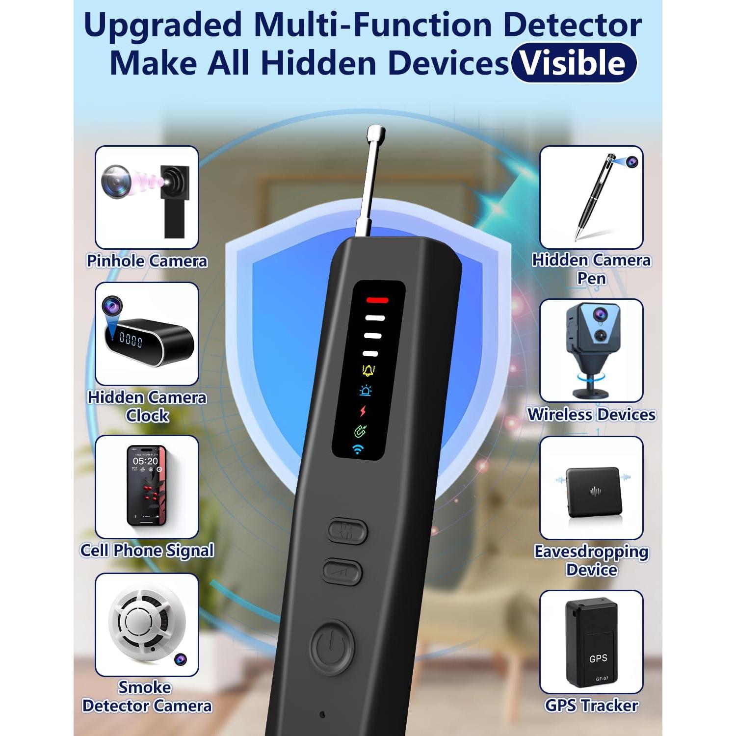 Detector de Cámaras Ocultas Bextgoo T16-DT 6 en 1 Portátil