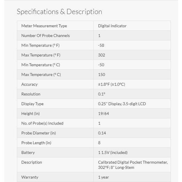 Termómetro Digital de Bolsillo Cole-Parmer AO-90225-15 150°C