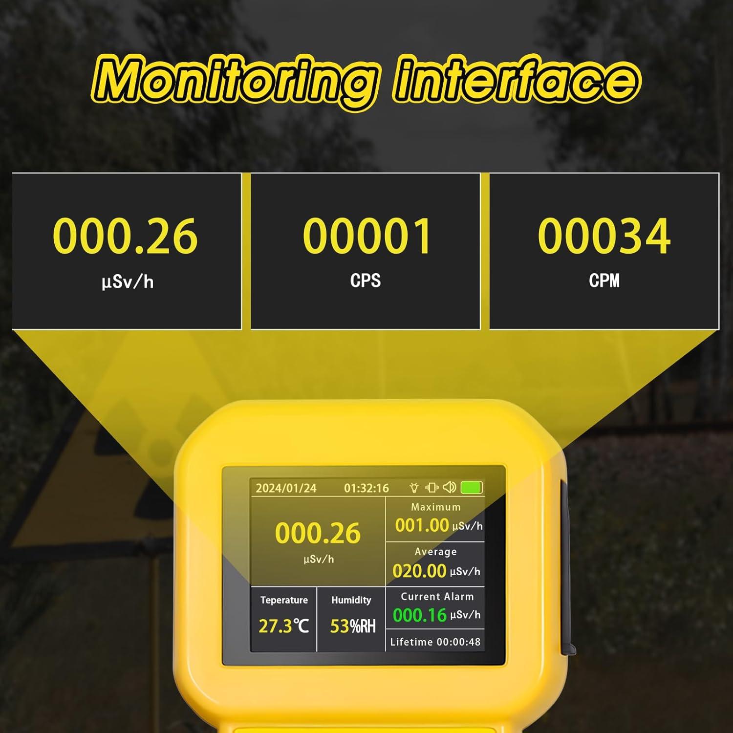 Detector de Radiación AOPUTTRIVER AP-886A con Pantalla LCD
