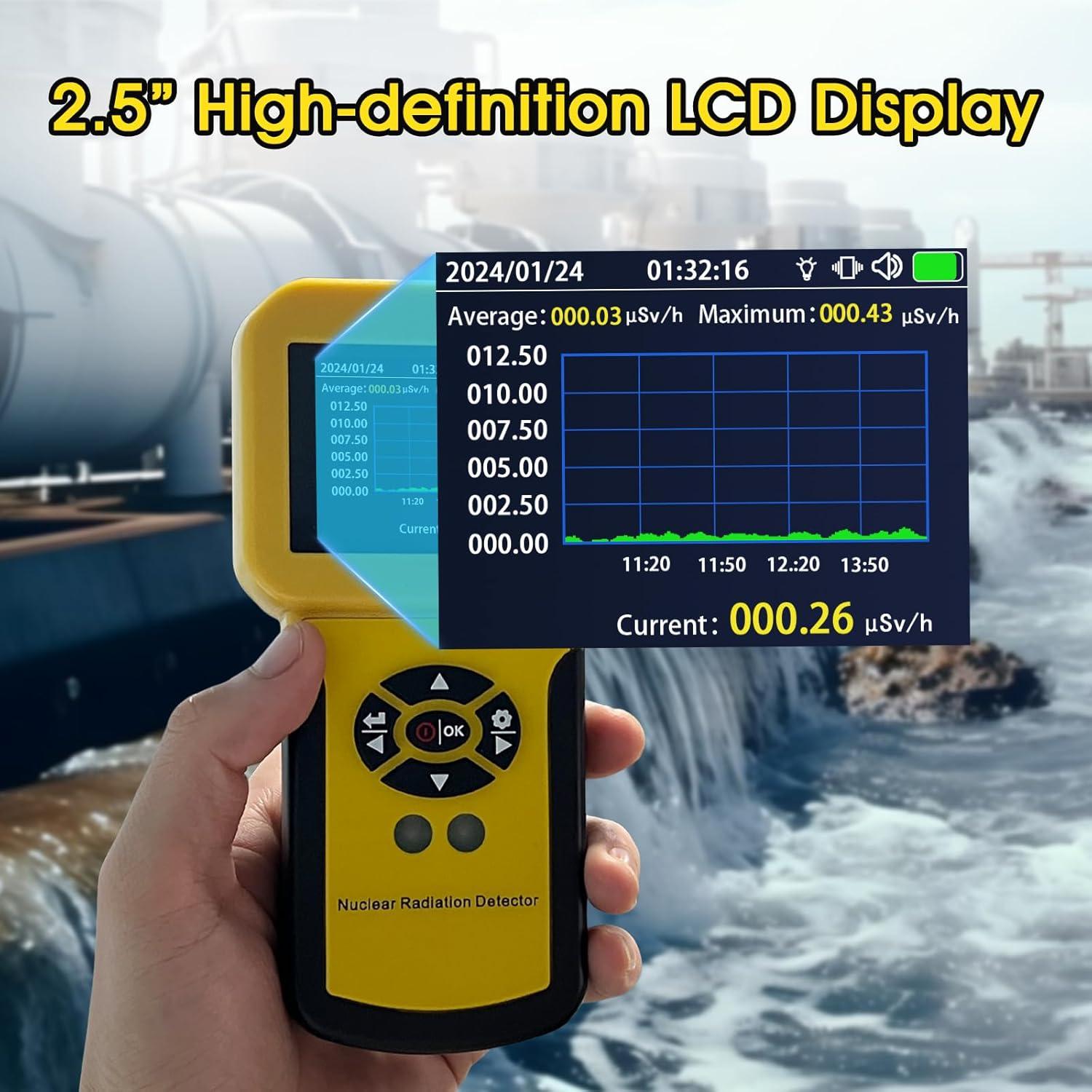 Detector de Radiación AOPUTTRIVER AP-886A con Pantalla LCD