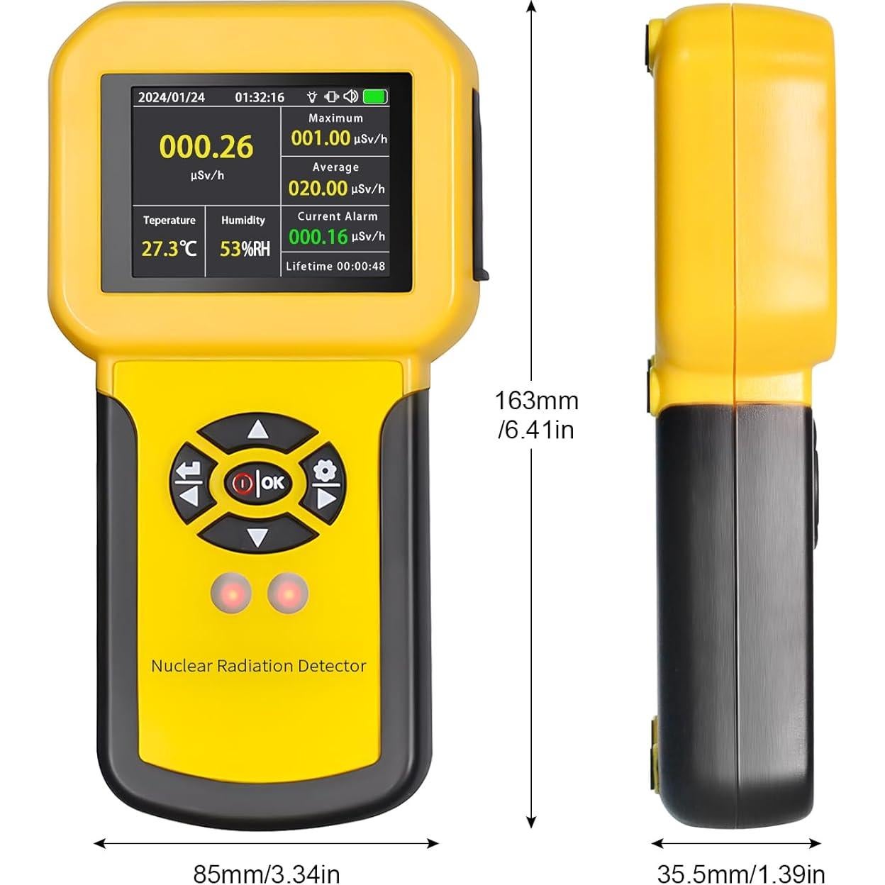 Detector de Radiación AOPUTTRIVER AP-886A con Pantalla LCD
