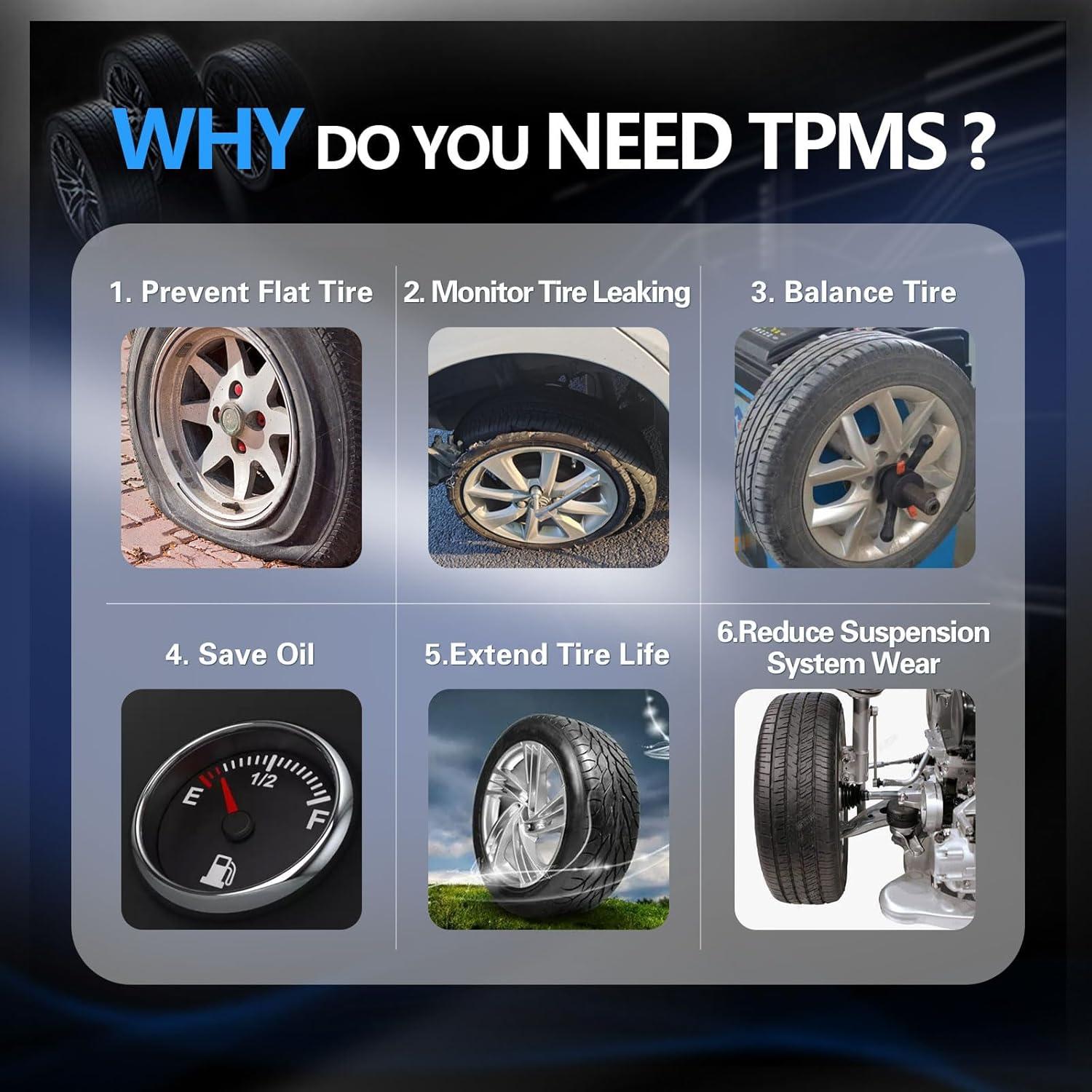 Juego de 4 Sensores TPMS POHILA para Mercedes-Benz 2007-2016