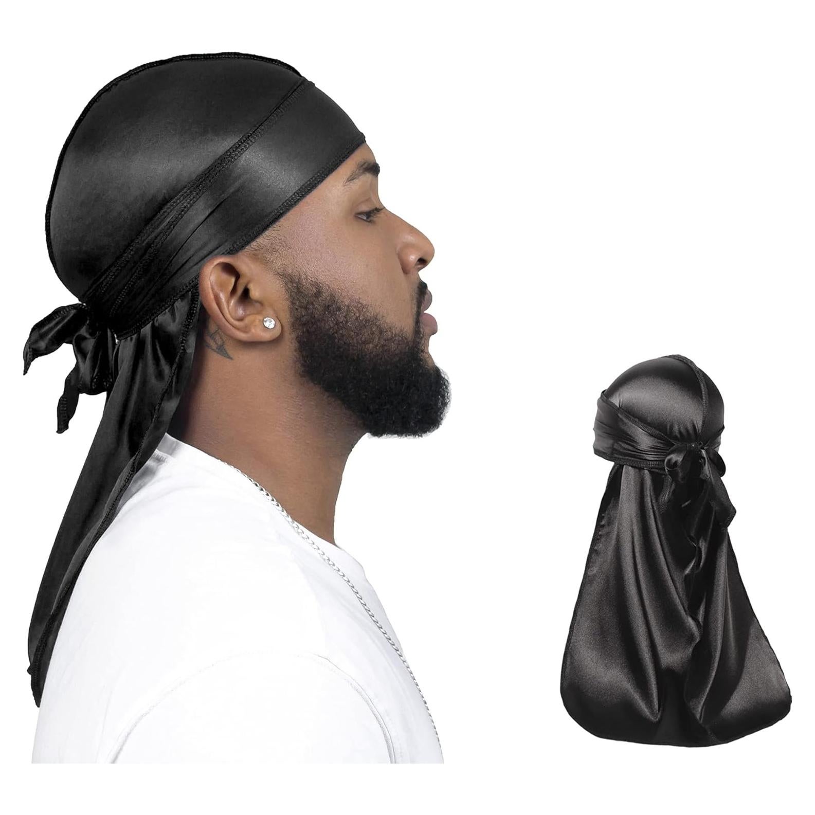 Paquete de 2 Durag Silky Forcewave para Hombres - Negro