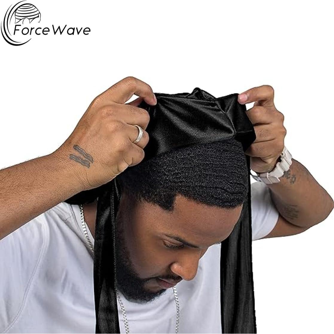 Paquete de 2 Durag Silky Forcewave para Hombres - Negro
