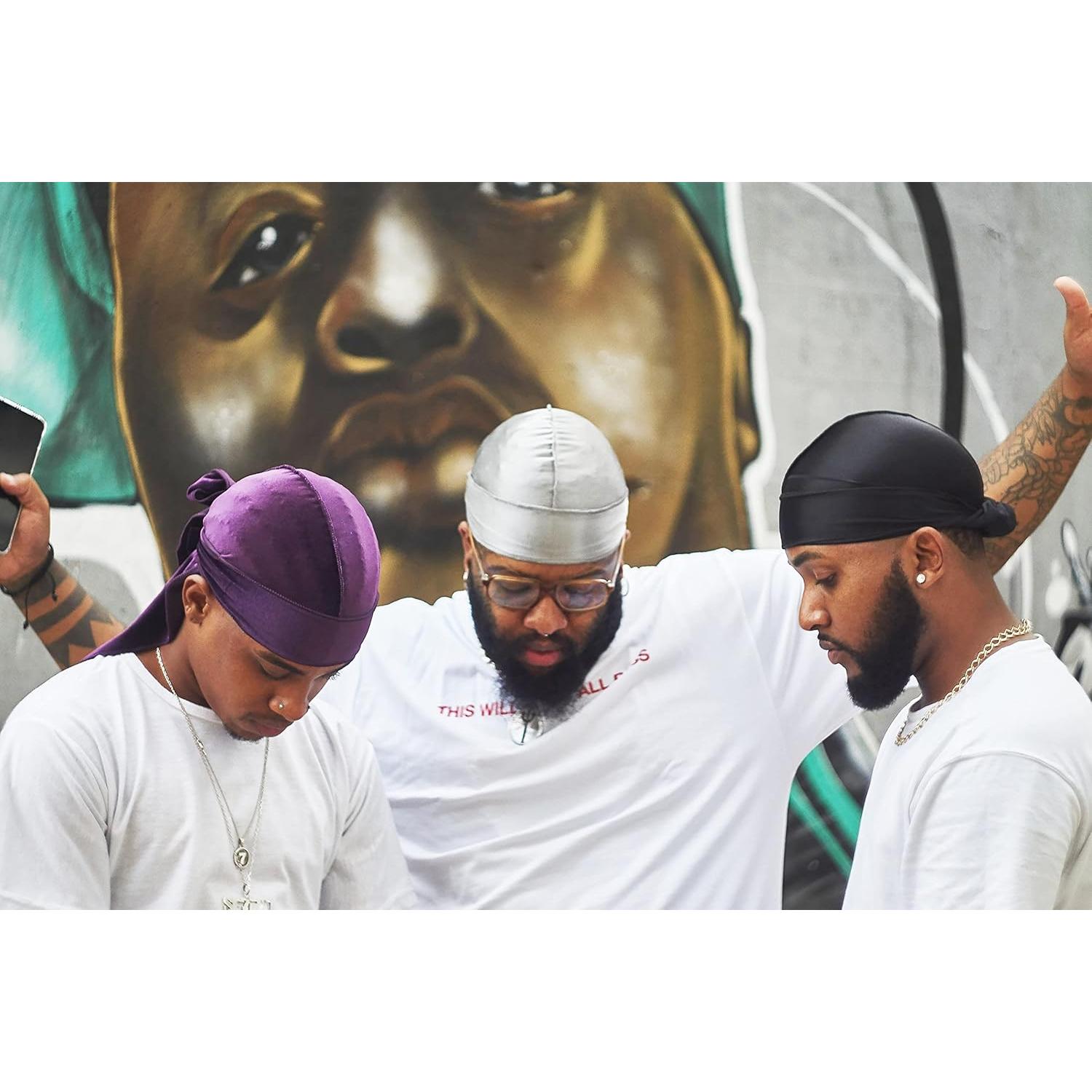 Paquete de 2 Durag Silky Forcewave para Hombres - Negro