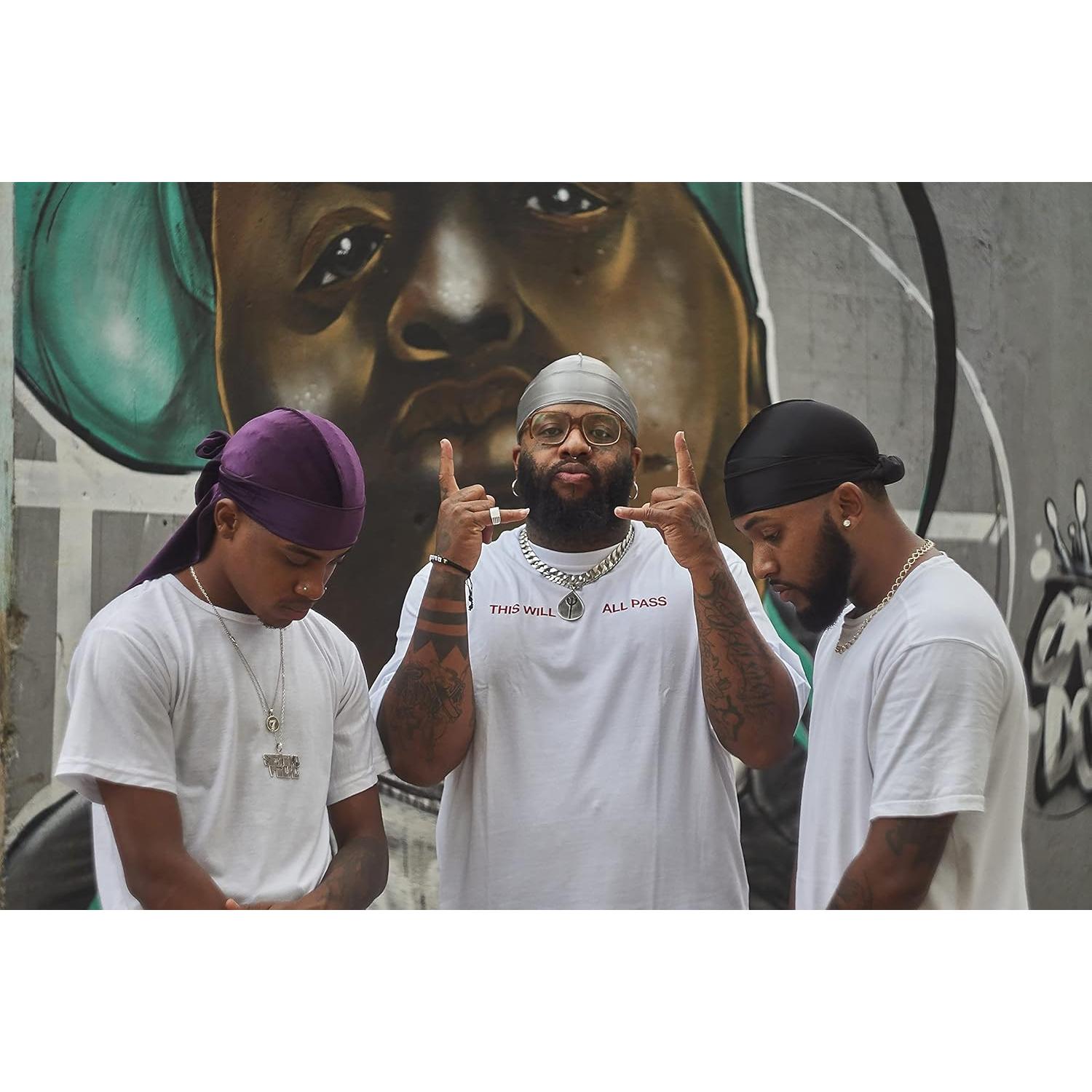 Paquete de 2 Durag Silky Forcewave para Hombres - Negro