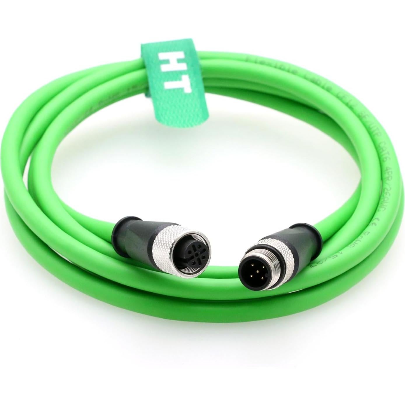 Cable Ethernet M12 HangTon 5M Blindado Impermeable CAT6