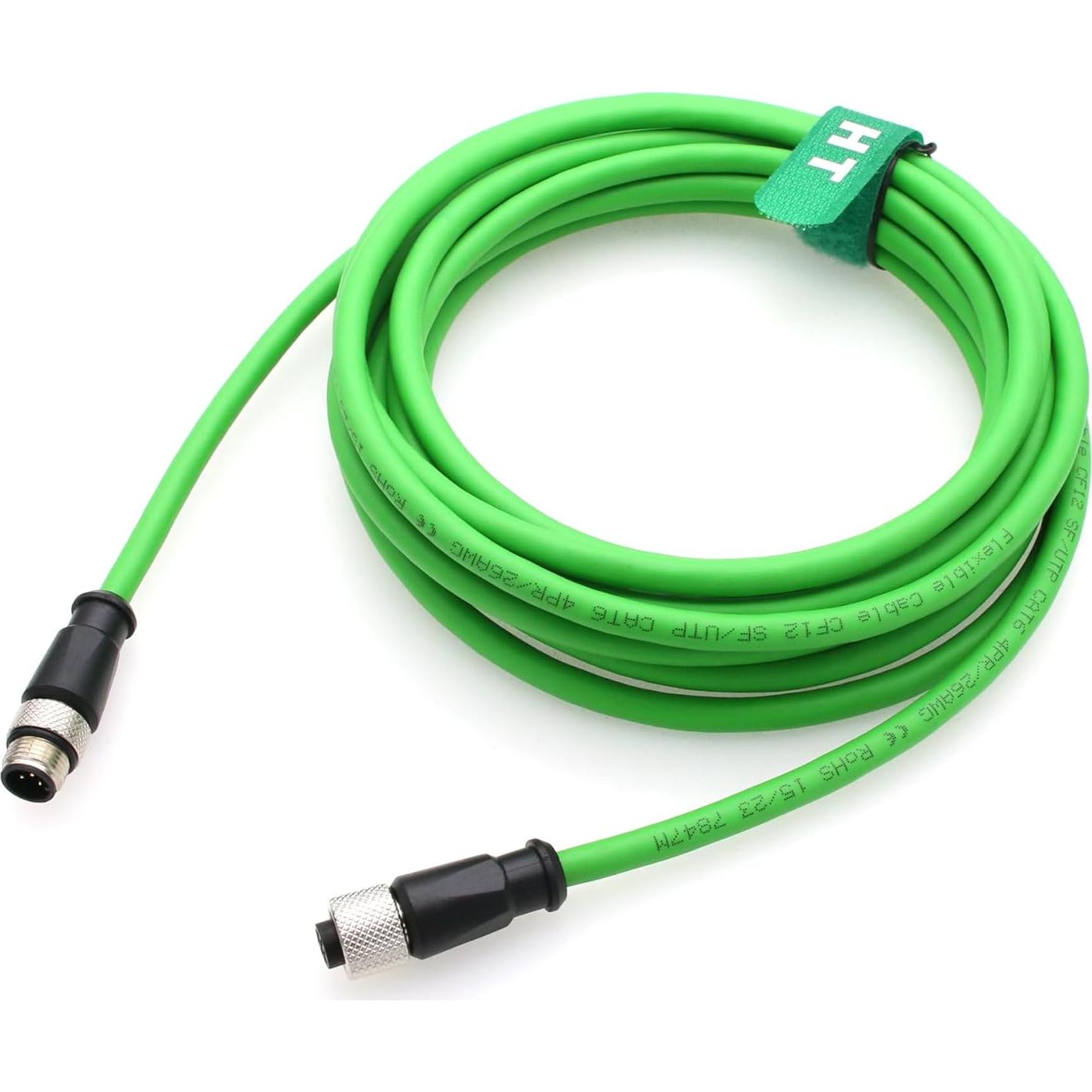 Cable Ethernet M12 HangTon 5M Blindado Impermeable CAT6