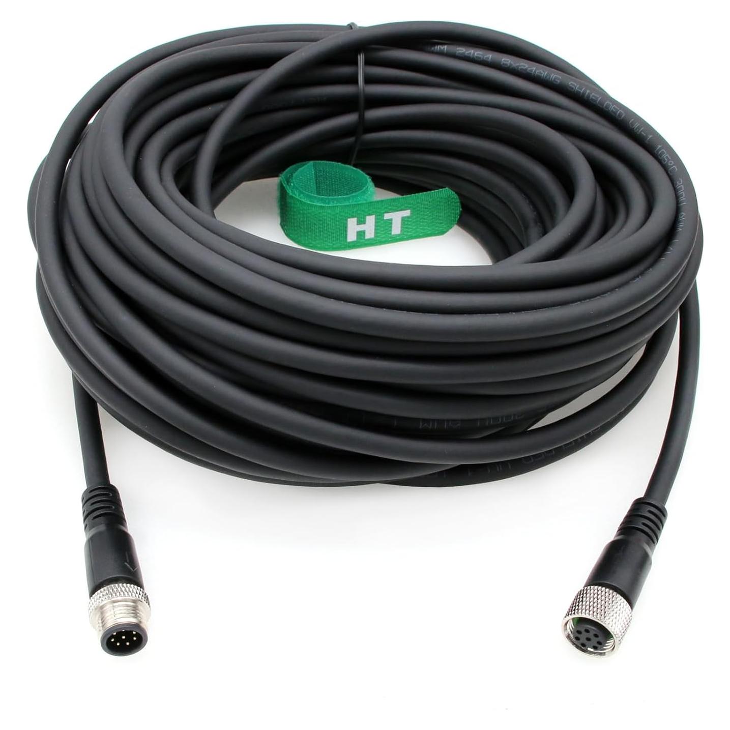 Cable M12 A Coded 8 Pines Hembra a Macho 25m HangTon Connect