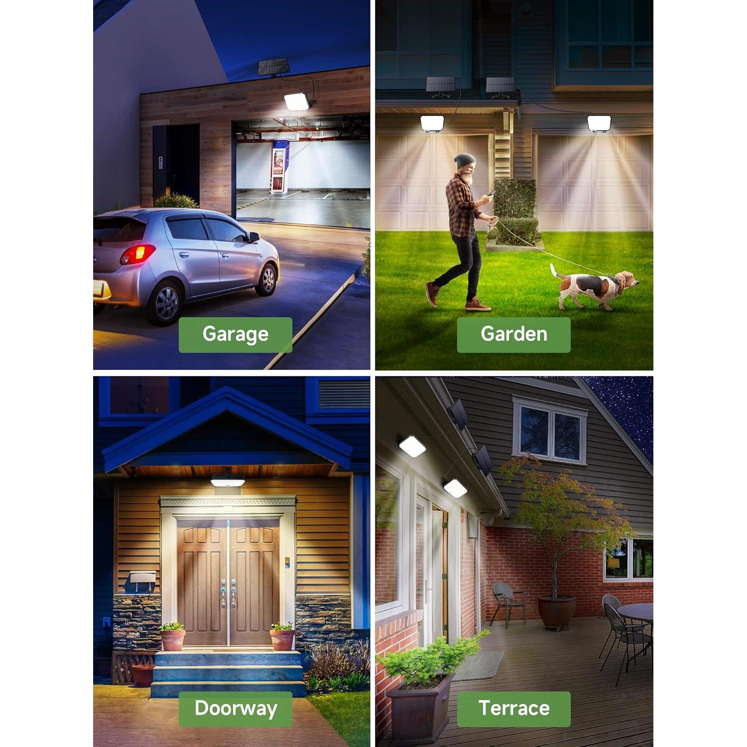 Luces Solares Exteriores One Fire 190LED 1500LM IP65 con Control Remoto