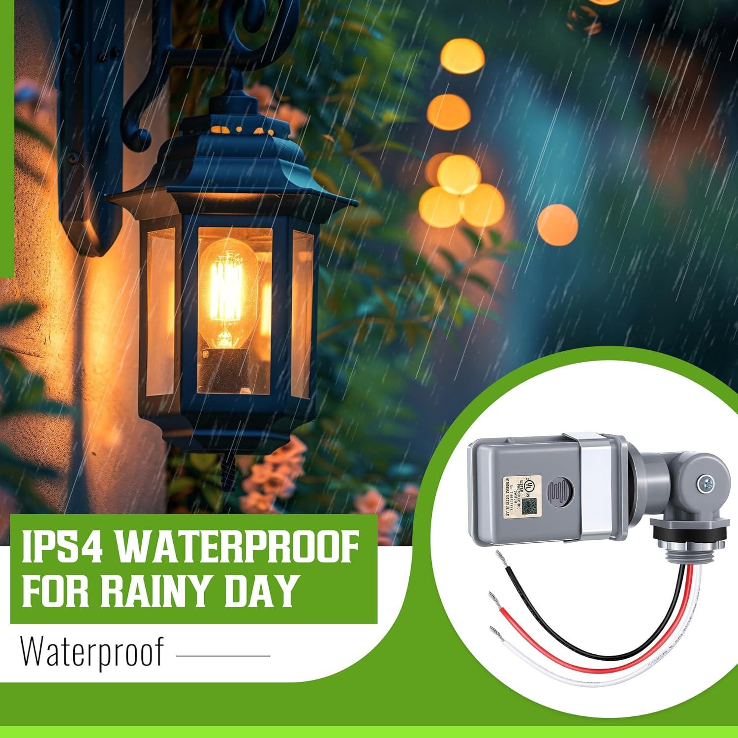 Paquete de 2 Sensores Fotocélula Ceoighe IP54 1800W