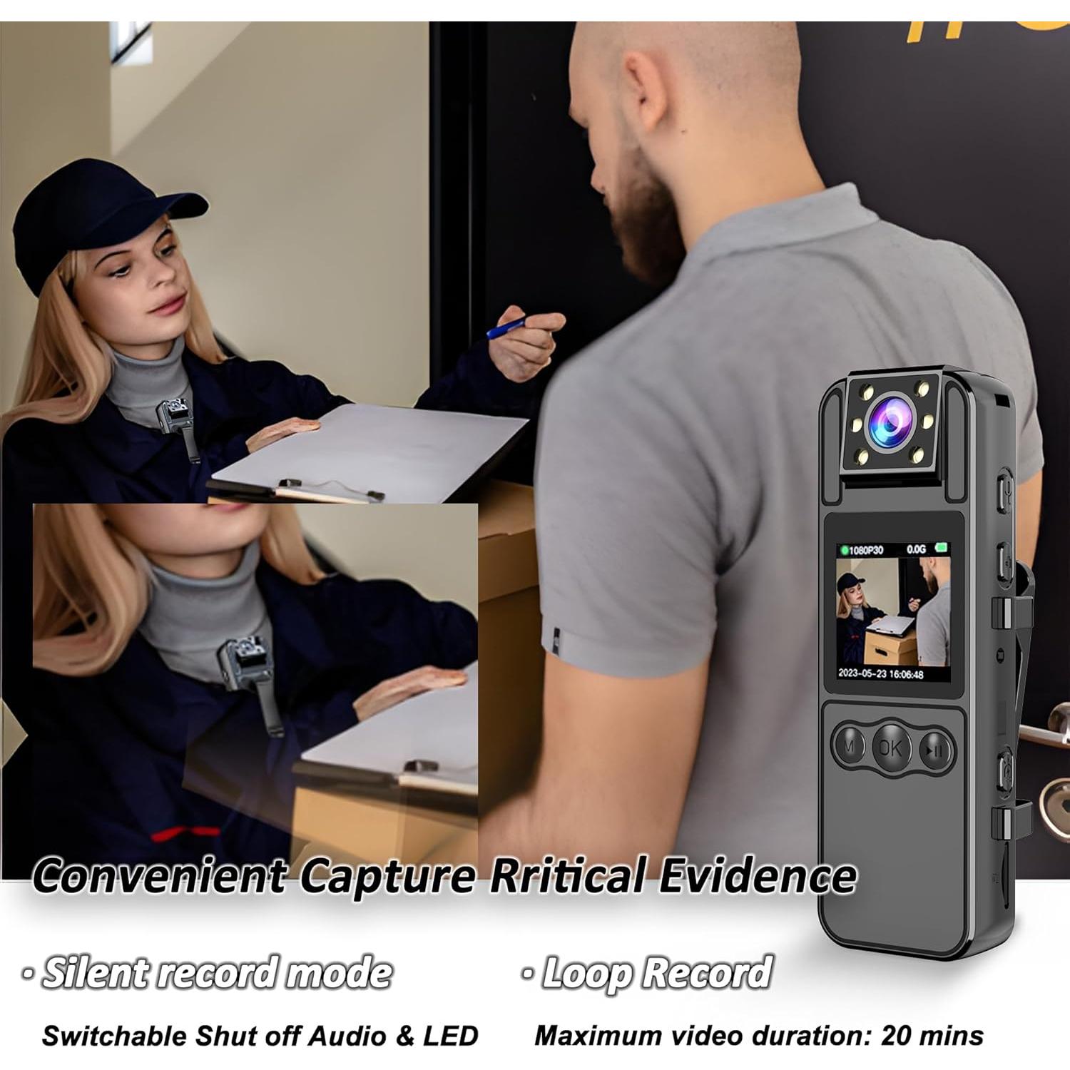 Cámara Corporal KSADBOSSBO H82 HD 1080P con 128GB