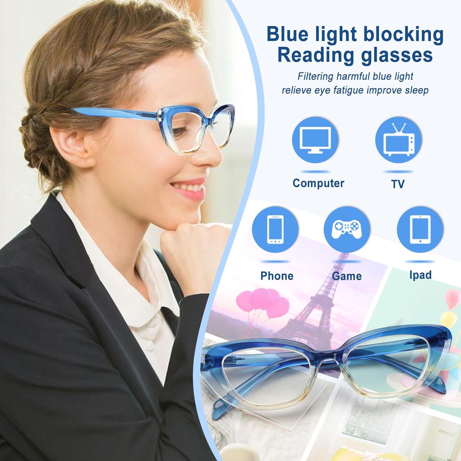 Paquete de 6 Gafas de Lectura Ojo de Gato CHOFILORD para Mujeres