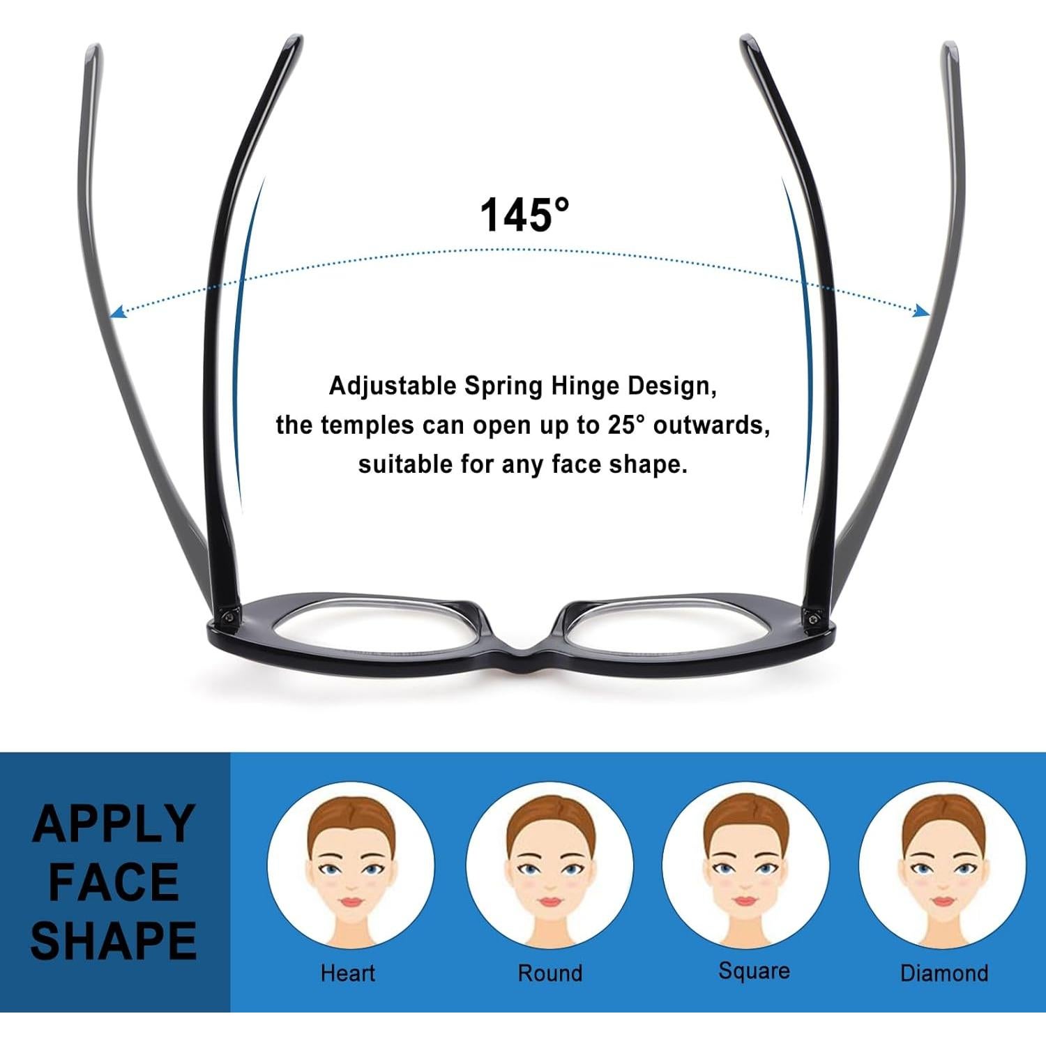 Paquete de 6 Gafas de Lectura Ojo de Gato CHOFILORD para Mujeres