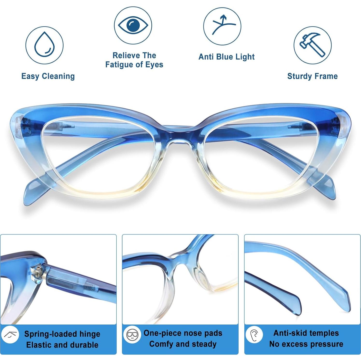 Paquete de 6 Gafas de Lectura Ojo de Gato CHOFILORD para Mujeres