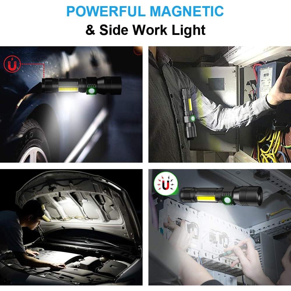 Linterna UV Spriak 2-Pack Recargable USB 7 Modos Impermeable