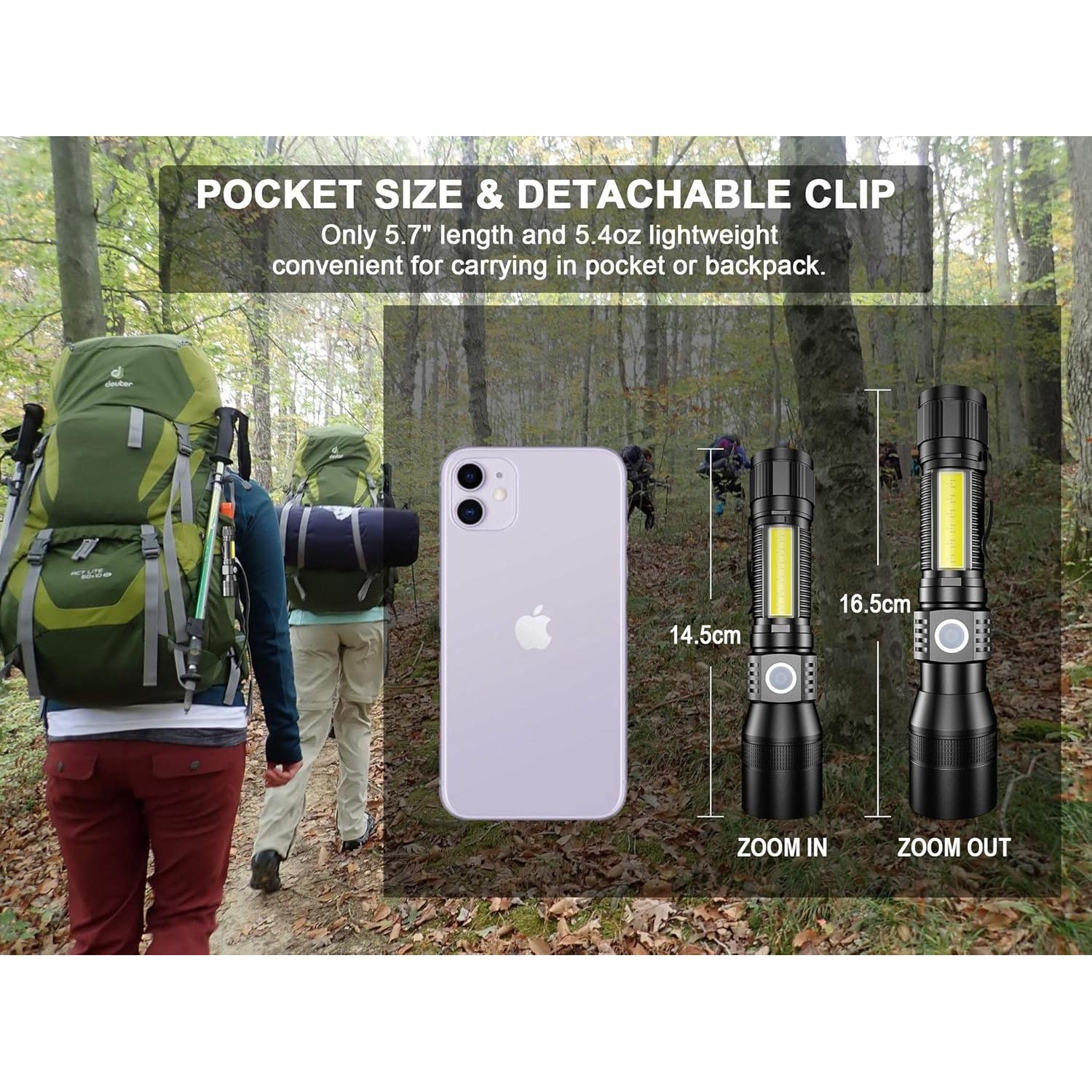 Linterna UV Spriak 2-Pack Recargable USB 7 Modos Impermeable