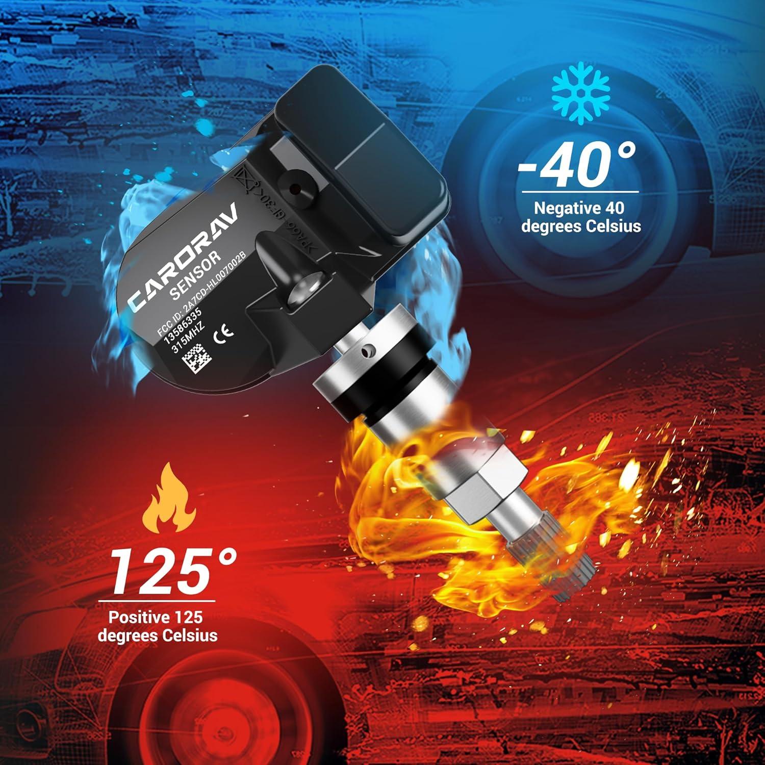 Sensor TPMS GM CARORAV 4 PCS Reemplazo 315MHz