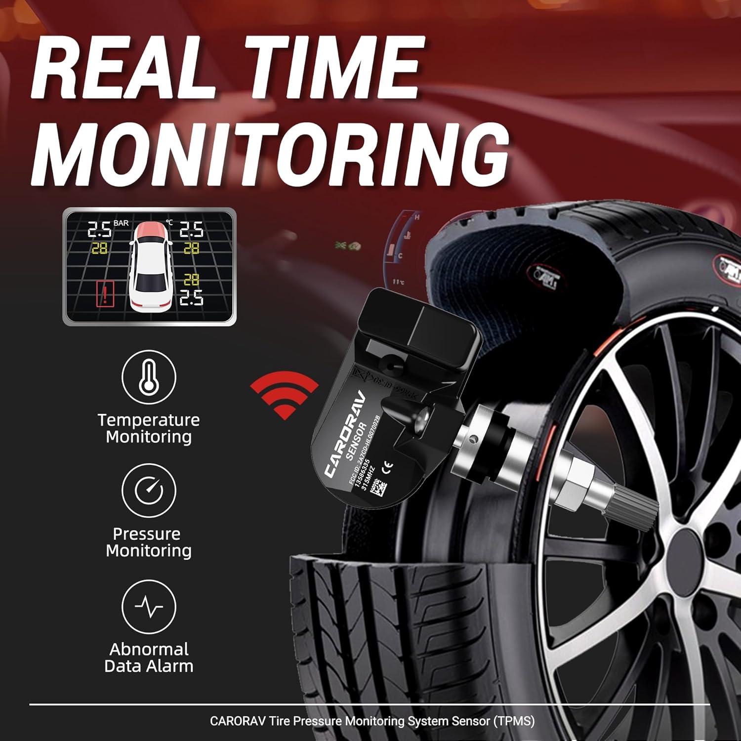 Sensor TPMS GM CARORAV 4 PCS Reemplazo 315MHz