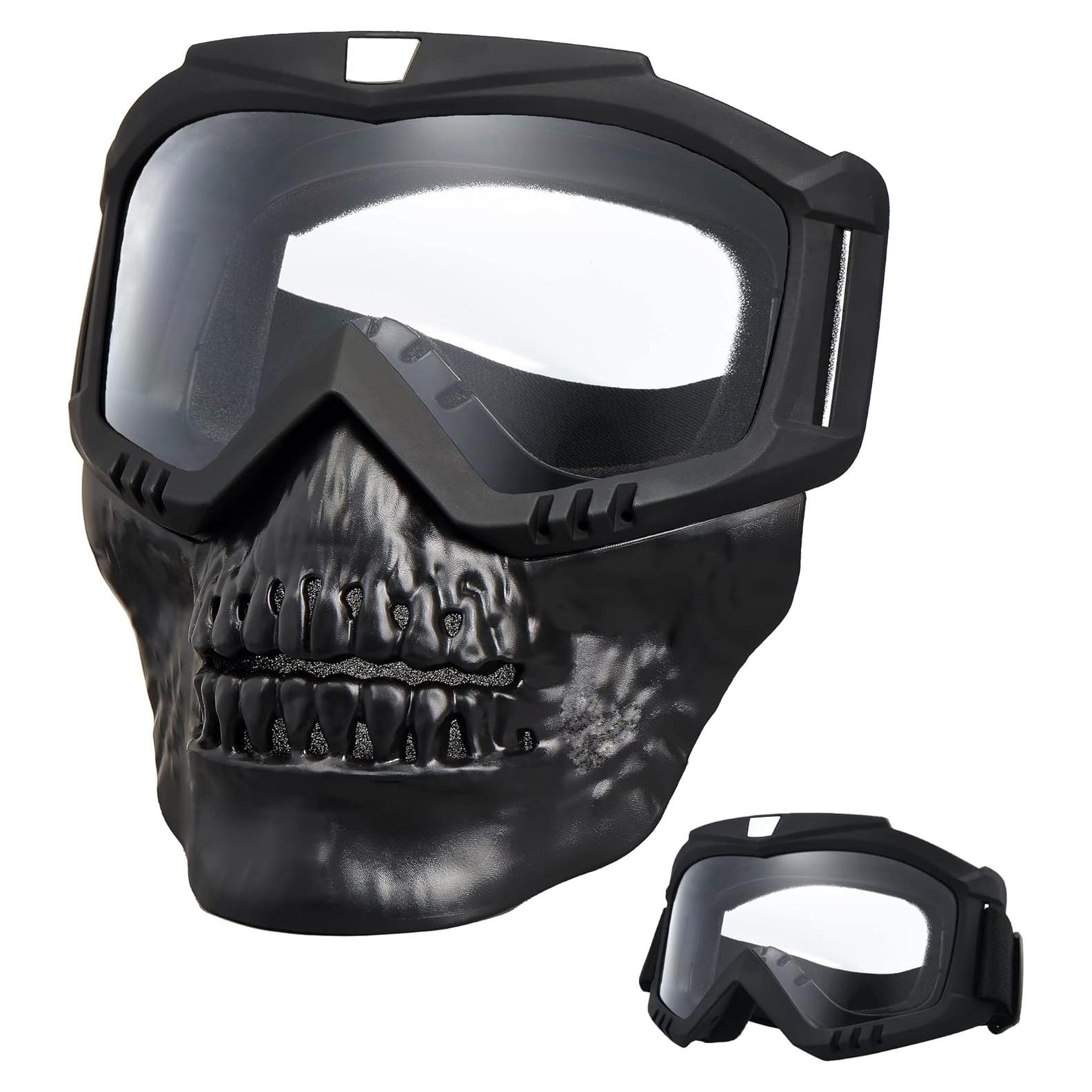 Gafas de Moto Bala con Máscara Facial Removible - Unisex