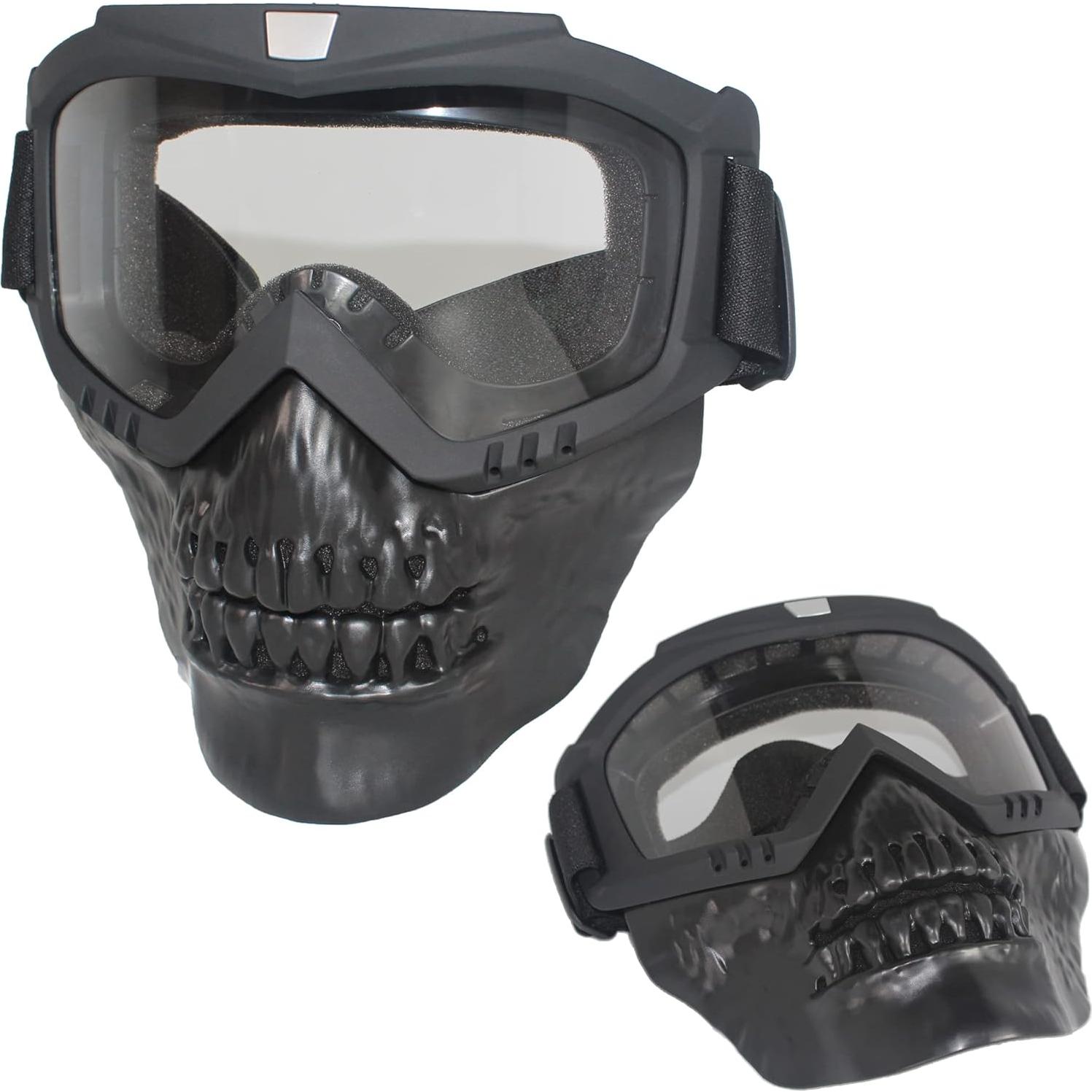 Gafas de Moto Bala con Máscara Facial Removible - Unisex