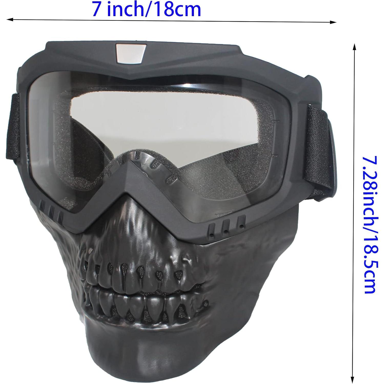 Gafas de Moto Bala con Máscara Facial Removible - Unisex