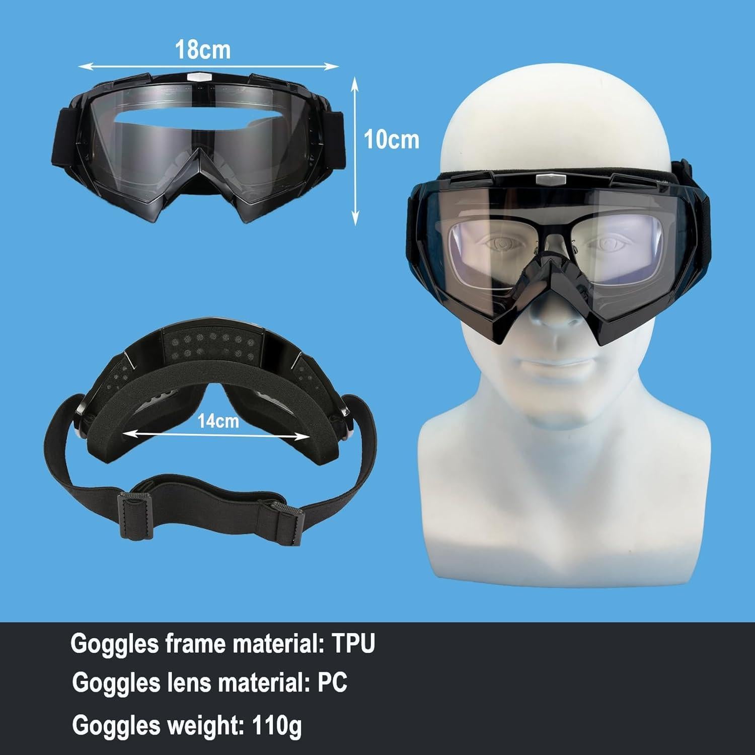 Gafas de Motocicleta LJDJ Lj24-06-bt a Prueba de Viento